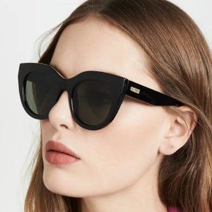 Le Specs Black Air Heart Sunglasses